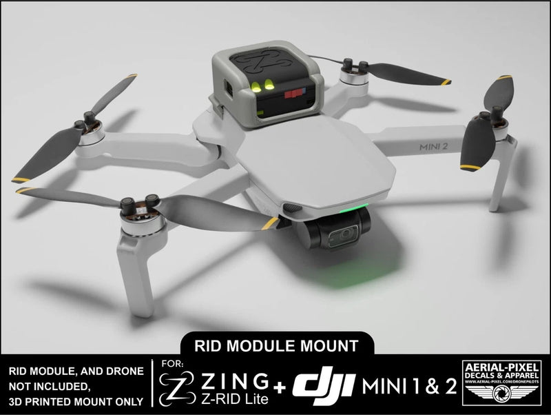 DJI Mini 1 and 2 Zing Z-RID Lite Mount for Remote ID (Zing Module Not Included)