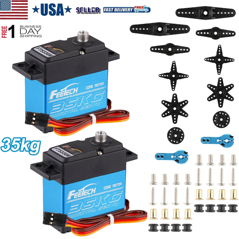 2Pcs Waterproof 35kg Metal Gear Digital Servo HIGH TORQUE & SPEED RC Car Servo
