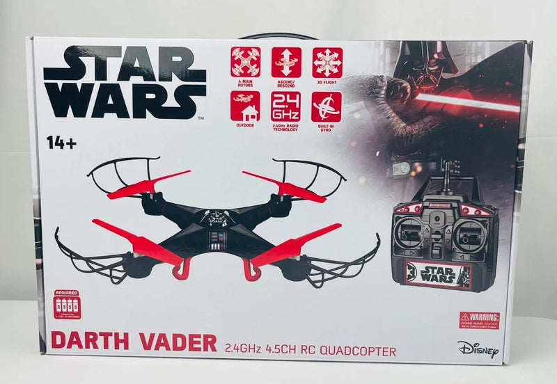 STAR WARS Darth Vader RC quadcopter box with red and black 4.5CH drone illustration
