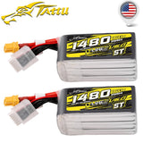 2X Tattu R-Line Version 6.0 1480mAh 160C 6S 22.2V ST Lipo Battery With XT60 Plug Battery