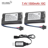 2x 7.4V 1500mAh 10C Battery for RC Twisting Car Gesture Climbing Deformation Car