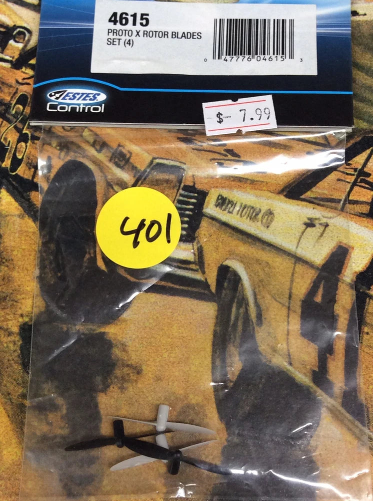 4-piece rotor blade set in clear plastic bag with product label