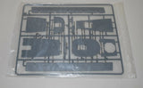 Aircraft model kit plastic sprue with gray parts, in clear bag