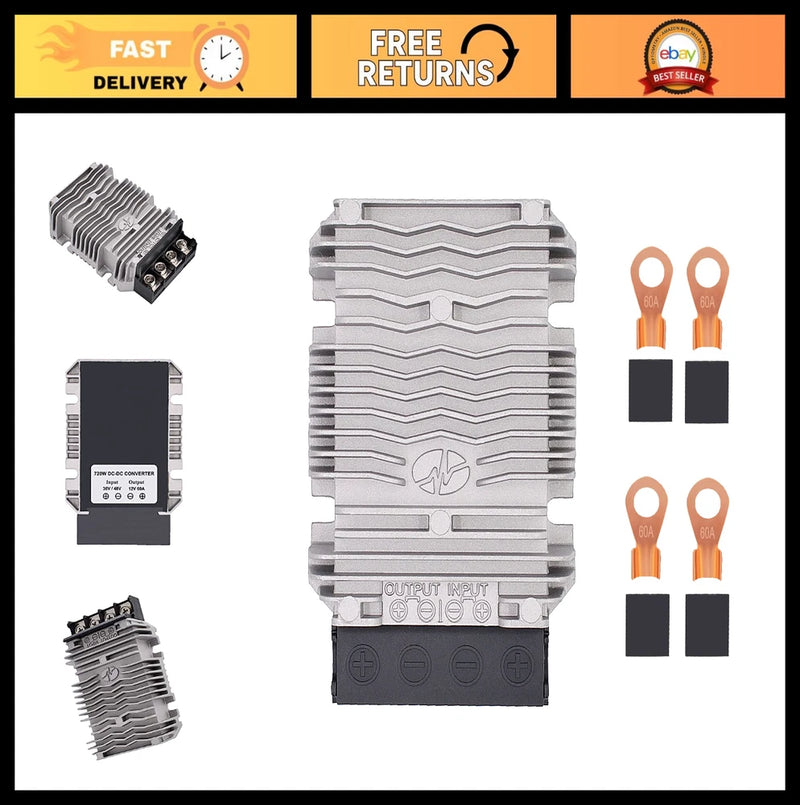 36V/48V to 12V 60A Buck Converter DC-DC Step-Down Transformer Power Supply DIY