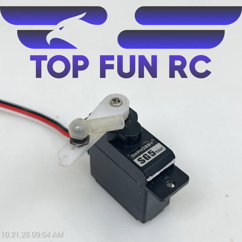 RC airplane servo with control horn and mounting bracket, black SG5 1502