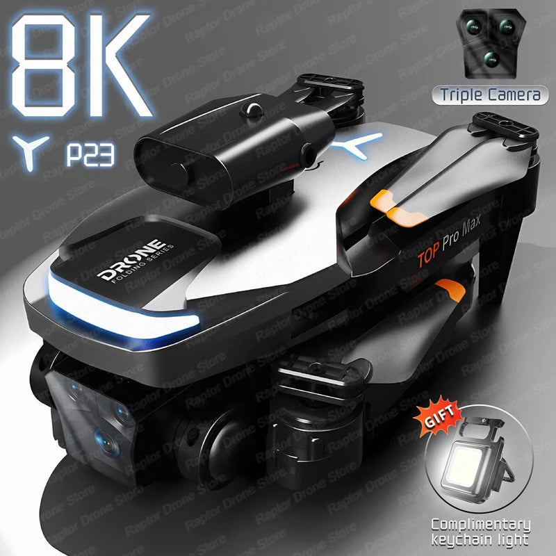 P23 RC 8K foldable quadcopter drone with camera and four propellers