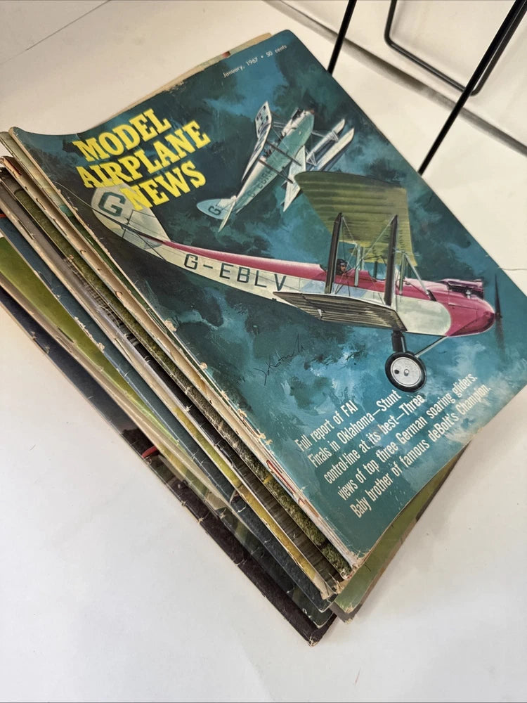 Lot of 12 Model Airplane News Magazines 1967 Complete Vintage Aviation Hobby