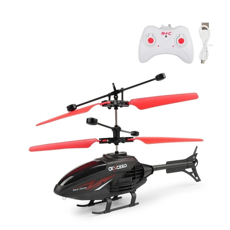Two-Channel Remote Control Suspension Helicopter for Kids with Drop-Resistant De