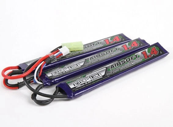 TURNIGY NANO-TECH 1400mAh 3S 11.1V 15-25C LIPO BATTERY AIRSOFT MINI TAMIYA MOLEX