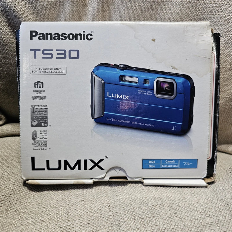 Panasonic LUMIX DMC-TS30 16.1MP Digital Camera - Blue, Complete Working