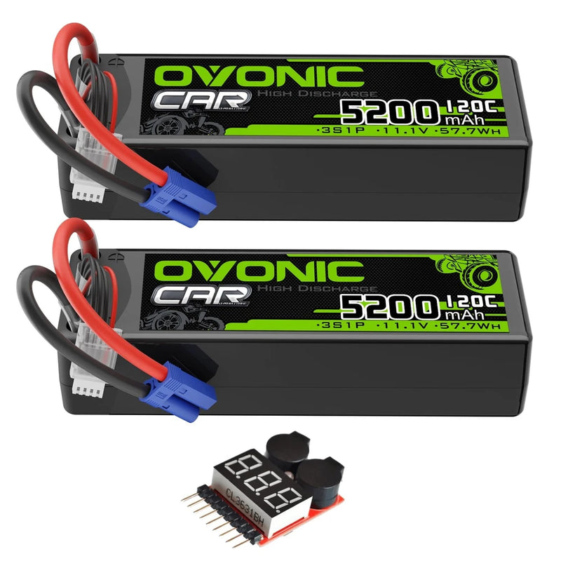 OVONIC 3S LiPo Battery 11.1V 5200mAh 120C EC5 2pk Battery