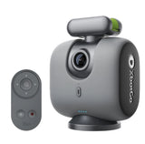 Graphite gray AI sports action camera with included wireless remote controller