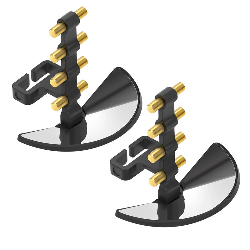 Antenna signal booster mounts with gold connectors and black curved reflector