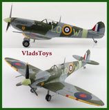 Green RAF Spitfire MK.V scale model aircraft with roundel markings
