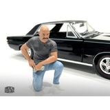 1/18 Diorama Bald Muscle Mechanic Man Scene Miniature Figure Model Doll For Car