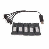 3.7V 1200mAH Lithium Battery Portable Drone Battery with 5 in 1 Charger Cable
