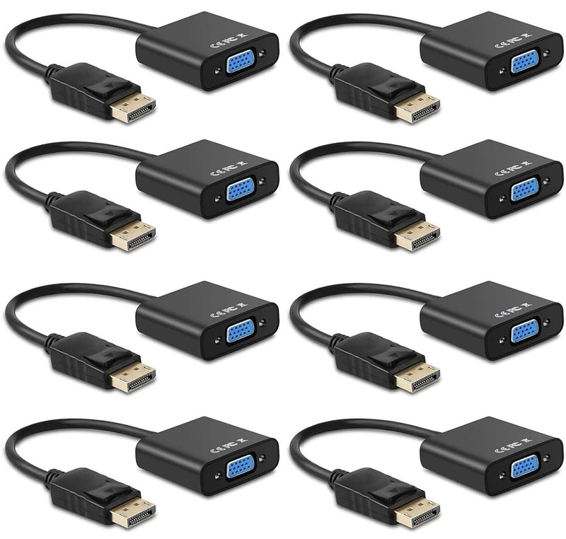 Display Port to VGA Adapter,8 Pack Gold-Plated DisplayPort DP to VGA Converte...