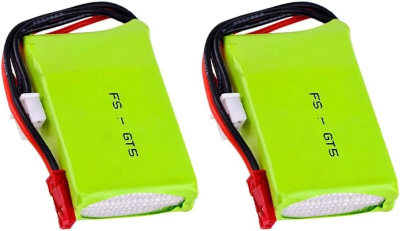 2pcs 7.4V 1500mAh Lipo Battery for Flysky FS-GT5 Remote Controller Transmitter