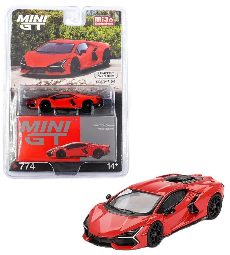 Mini GT 1:64 Lamborghini Revuelto Arancio Dac Lucido Diecast Model Car MGT00774
