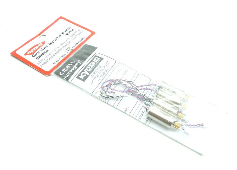 Kyosho drone racer tuning e-motor with leads on card packaging