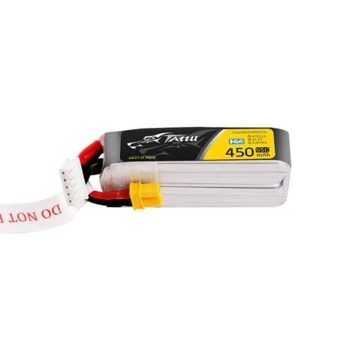 Tattu 450mAh 4S 95C 15.2V HV Lipo Battery Pack with XT30 Plug - Long Size Battery