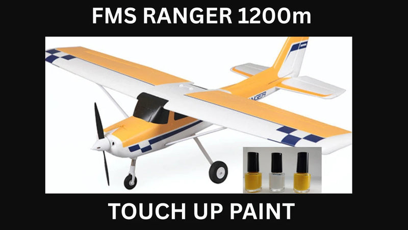 Yellow touch up paint for RC planes, three small bottles with caps
