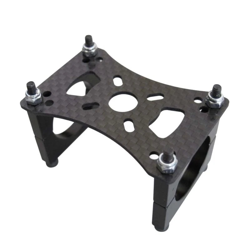Carbon fiber motor mount set with mounting holes and metal studs
