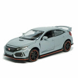 Honda Civic Type R 1:32 Scale Model Car Diecast Toy Vehicle Collection Gift Gray Battery