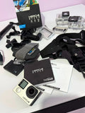 GOPRO HERO4 BLACK EDITION ACTION CAMERA HUGE BUNDLE ACCESSORIES BATTERY SELFIE W
