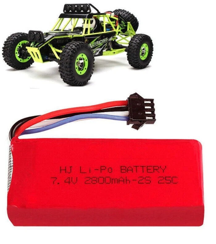 1Pack 7.4V 2800mAh Lipo Battery SM-4P Plug for Udi902 Udi002 Hq961 Hq96 Rc Boats