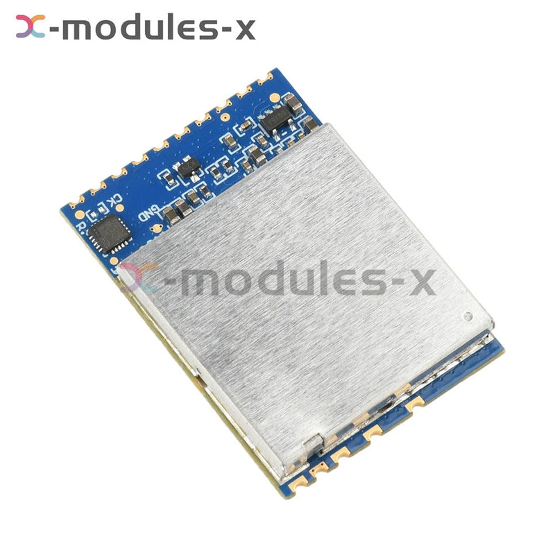 DC 5V analog FM video receiver module PCB with metal shield, blue circuit board