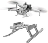 Foldable metal drone landing gear with two extended skids and brackets