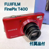 Fujifilm FinePix T400 Red Compact Digital Camera with Box & Accessories From Jap