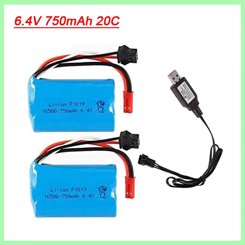 6.4V 800mAh Lipo battery for WLtoys A959-A A969-A A979-A L333 L353 WD RC Toy Car