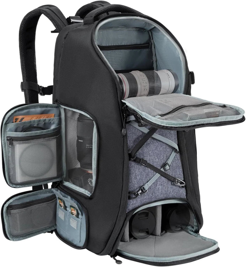 K&F CONCEPT 30L Camera Backpack Bags fit 16" Laptop for Photographer Canon/Nikon