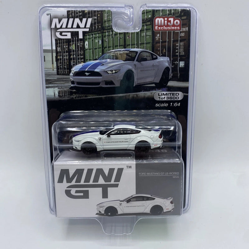 Mini GT Ford Mustang GT "LB-Works" White 1/64 Diecast Model Car MGT00646