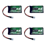 LOT OF 4 ~ Turnigy Nano Tech 600mAh 1S 3.7v 25C Lipo Battery Losi Plug Connector