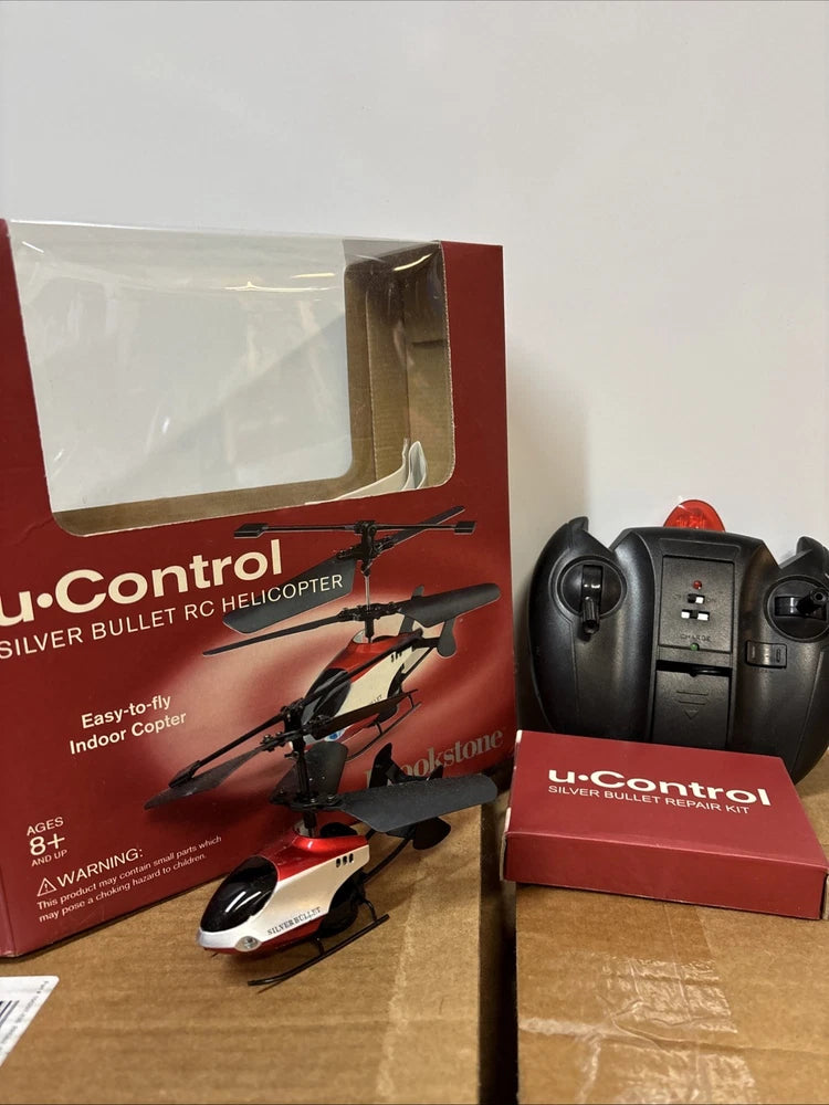 Brookstone u-Control Silver Bullet RC Helicopter - Red