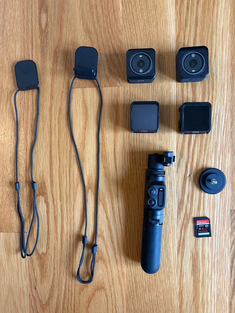 2x DJI Action 2 Cameras (Dual-Screen + Power Combo) w/ Case + 256GB SD