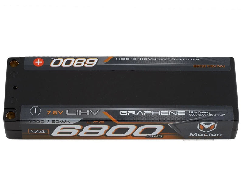 Maclan HV Graphene V4 2S LiPo LCG Battery w/5mm Bullets (7.6V/6800mAh) [MCL6028] Battery
