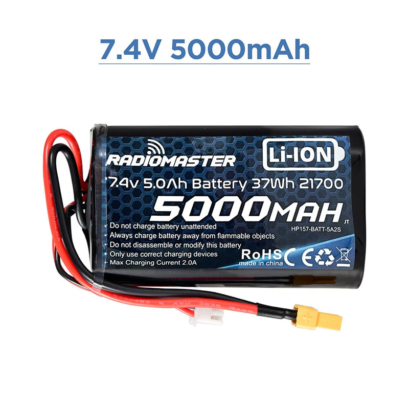 RadioMaster TX12/TX16/TX16S 7.4V 2S 5000mah Battery for RC Transmitter XT30 Plug Battery