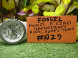Fossil Rhinestone Model ES-1967 womens watch FREE SHIPPING New Battery  #A27 Battery