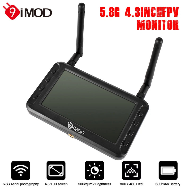 4.3" 5.8G FPV Screen Image Receiver for Frsky Flysky RadioLink RC Car Boat Drone