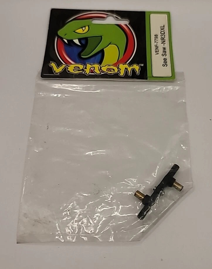 RC helicopter spare part, black with gold connector, in clear plastic bag