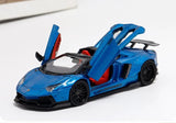 RM 1:64 Blue Aventador LP700-4 Sports Model Diecast Metal Car