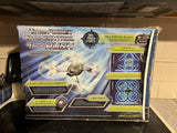 Drone control kit box with remote, featuring propeller graphic and flight modes