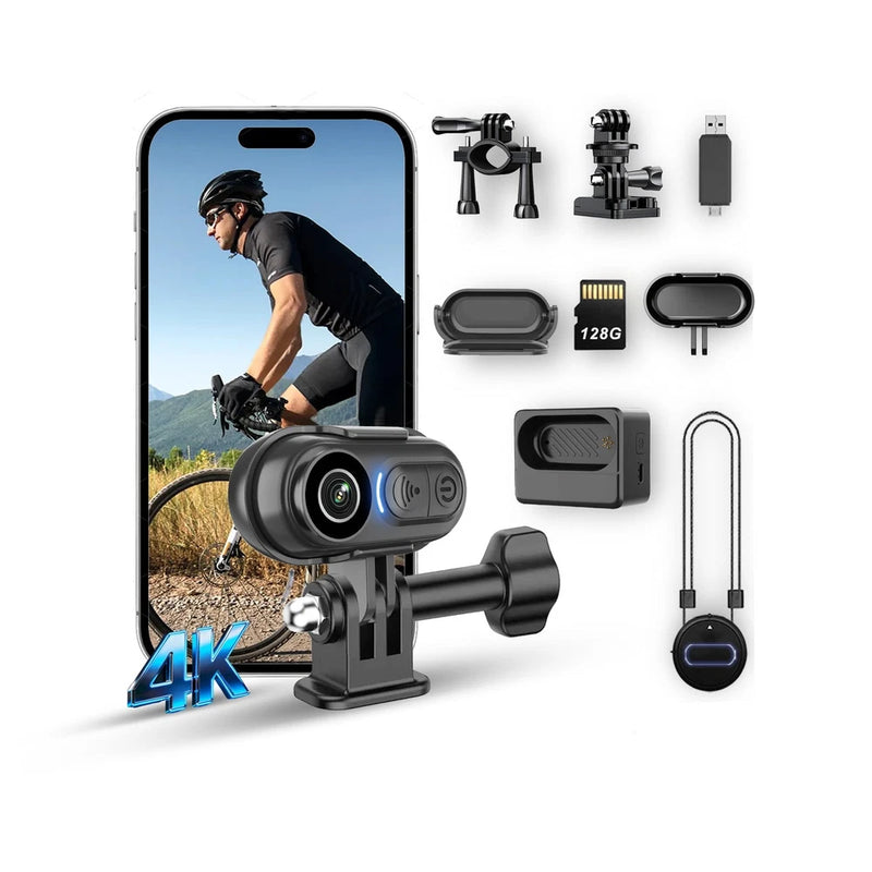 4K Mini Body Camera - Thumb Sports Action Cam 128GB with Audio, Wearable Hand...