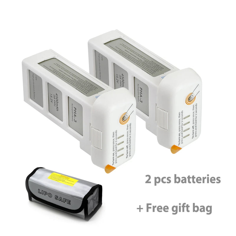 2 X DJI Phantom 3 Professional Advanced Battery + 1 LiPo battery bag