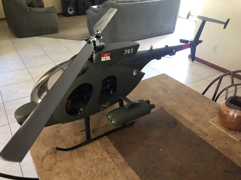 Funkey MD500 tow Defender Fuselage With Align Trex 600 Rc Helicopter