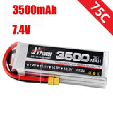 1PC 3500mAh 7.4V 75C XT60 Li-po Battery Rechargeable for Model Airplane Car Boat